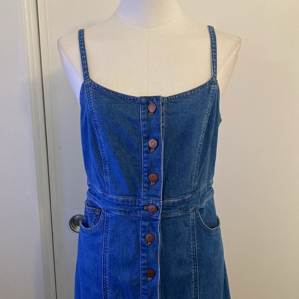 Madewell Denim Bayview Tiered Midi Dress Size 2 - Picture 4 of 16